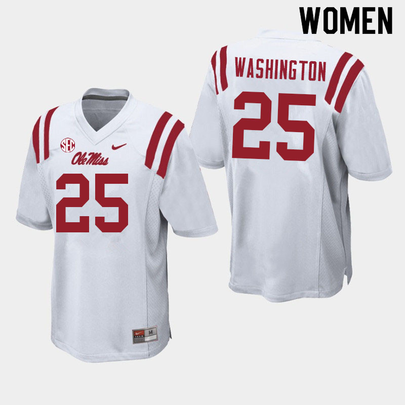 Women #25 Trey Washington Ole Miss Rebels College Football Jerseys Sale-White